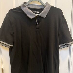 Banana Republic Black and Grey Polo Shirt